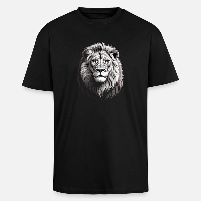 Lion's Head - Unisex Oversized Heavyweight T-shirt - black