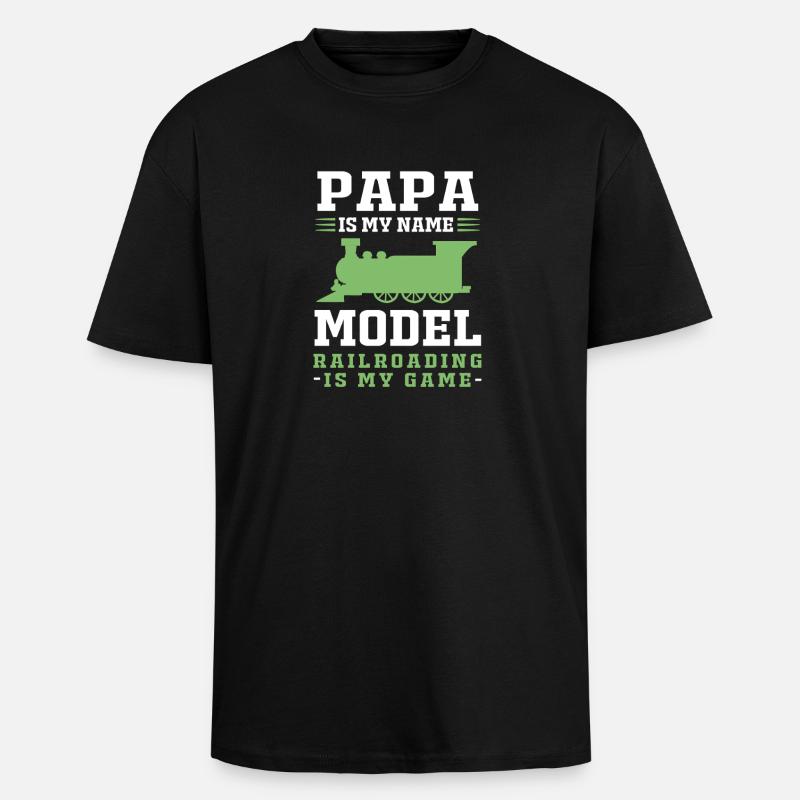 Modelleisenbahn Modellbau Modellbauer - Oversized Heavyweight Unisex T-Shirt - Schwarz
