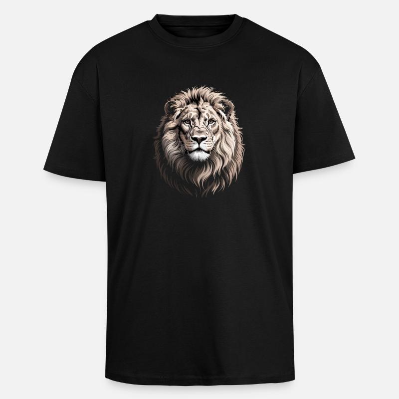 Löwe - Oversized Heavyweight Unisex T-Shirt - Schwarz