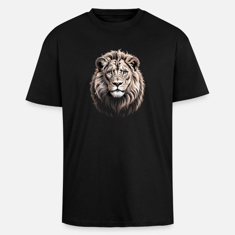 Lion's Head - Unisex Oversized Heavyweight T-shirt - black