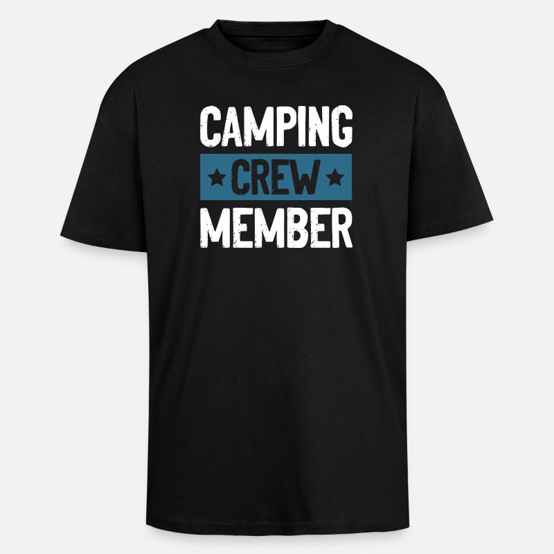 Équipe de camping - T-shirt unisexe oversize épais - noir