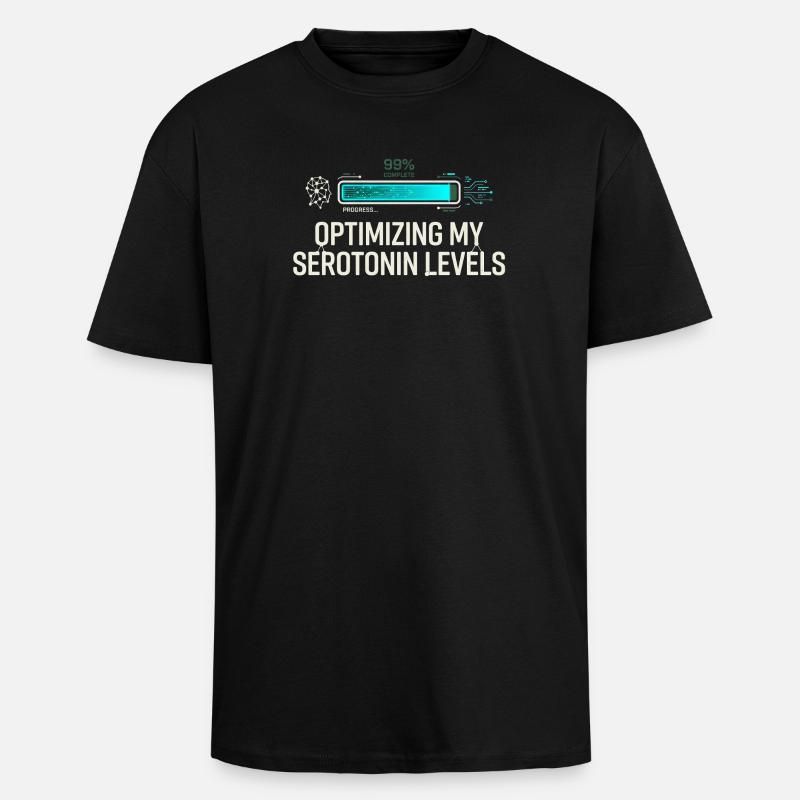 Optimisation de la sérotonine - T-shirt unisexe oversize épais - noir