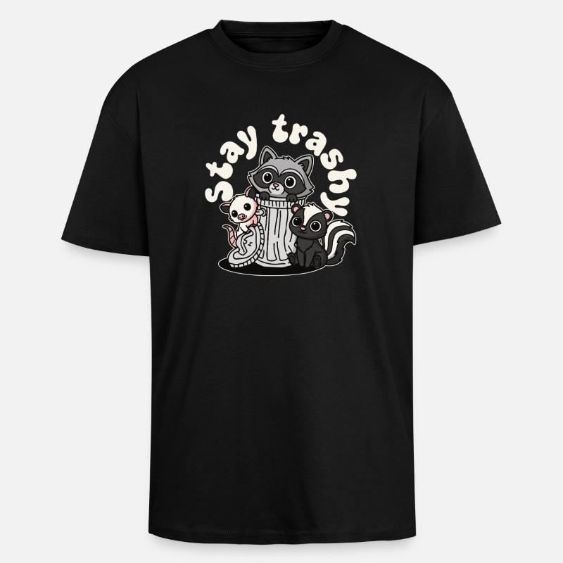 Reste Raton laveur Opossum Skunk - T-shirt unisexe oversize épais - noir