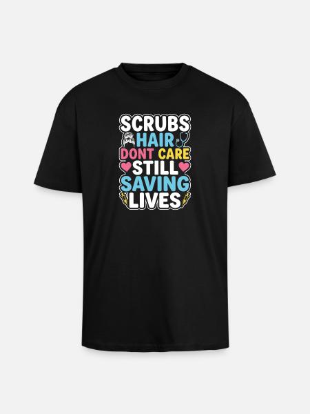 Night Shift Nurse, Tired - Unisex Oversized Heavyweight T-shirt - black