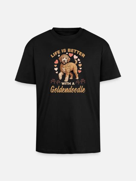 Goldendoodle Dog Breed - Oversized Heavyweight Unisex T-Shirt - Schwarz
