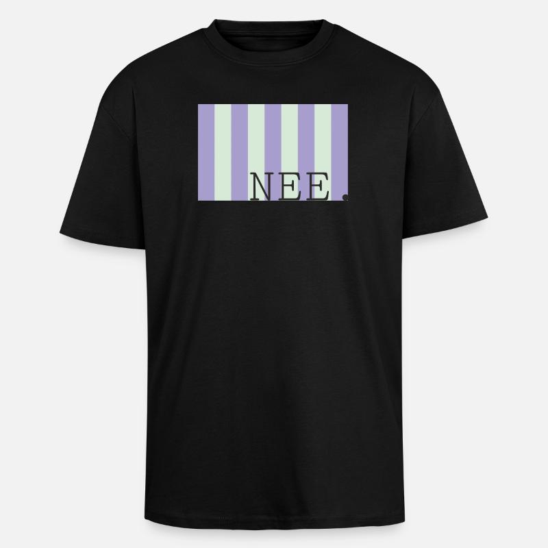 Nee Pastel Stripe Font - Unisex Oversized Heavyweight T-shirt - black