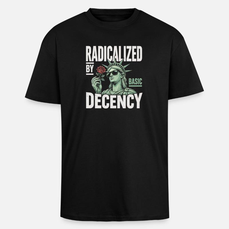 Radicalized by Decency Statue - Oversized Heavyweight Unisex T-Shirt - Schwarz
