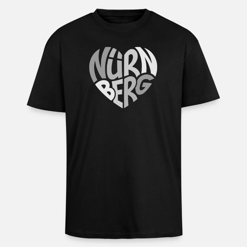 Nürnberg Herz Graffiti Typo - Oversized Heavyweight Unisex T-Shirt - Schwarz