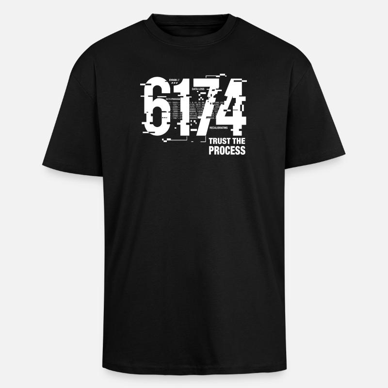 6174 Kaprekar Constant Glitch Math - Unisex Oversized Heavyweight T-shirt - black