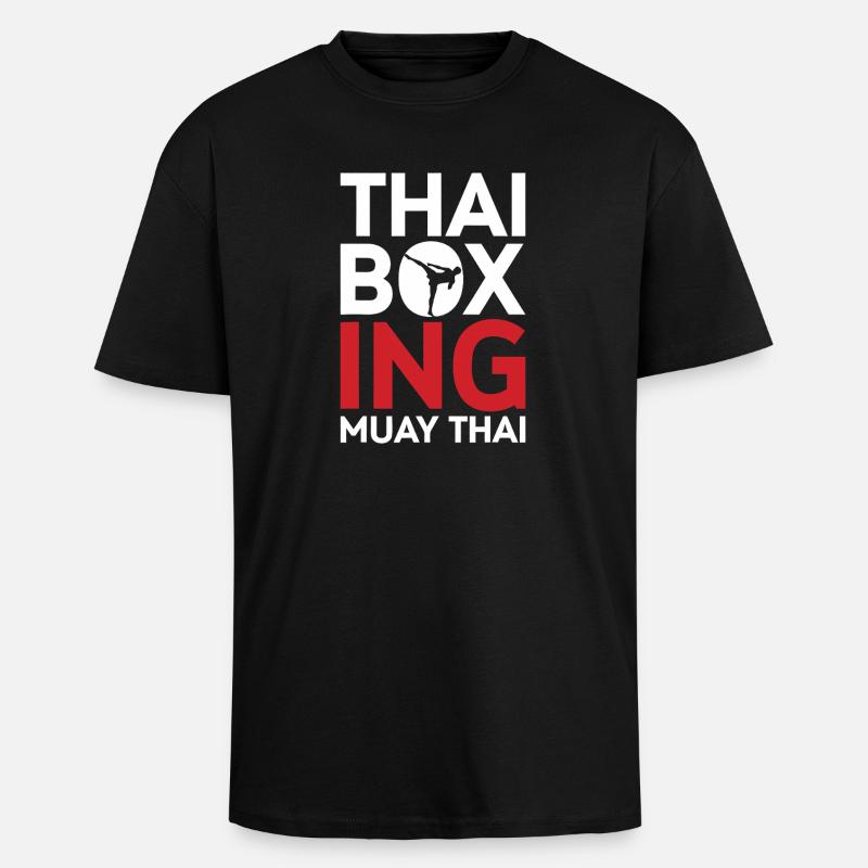 Thai-Boxen-Muay-Thai-Emblem - Oversized Heavyweight Unisex T-Shirt - Schwarz