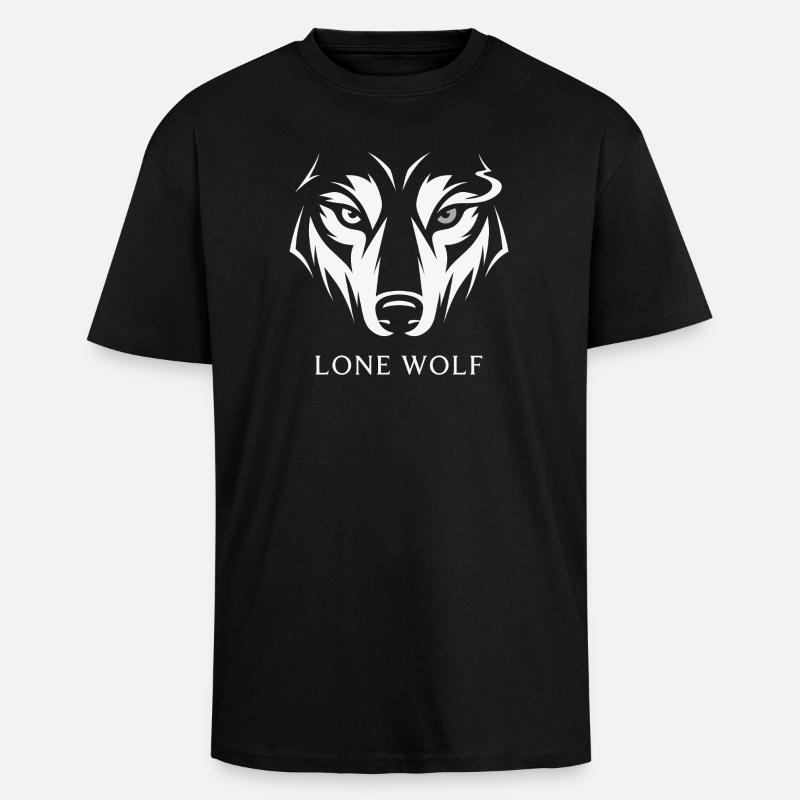 Lone Wolf - Unisex Oversized Heavyweight T-shirt - black