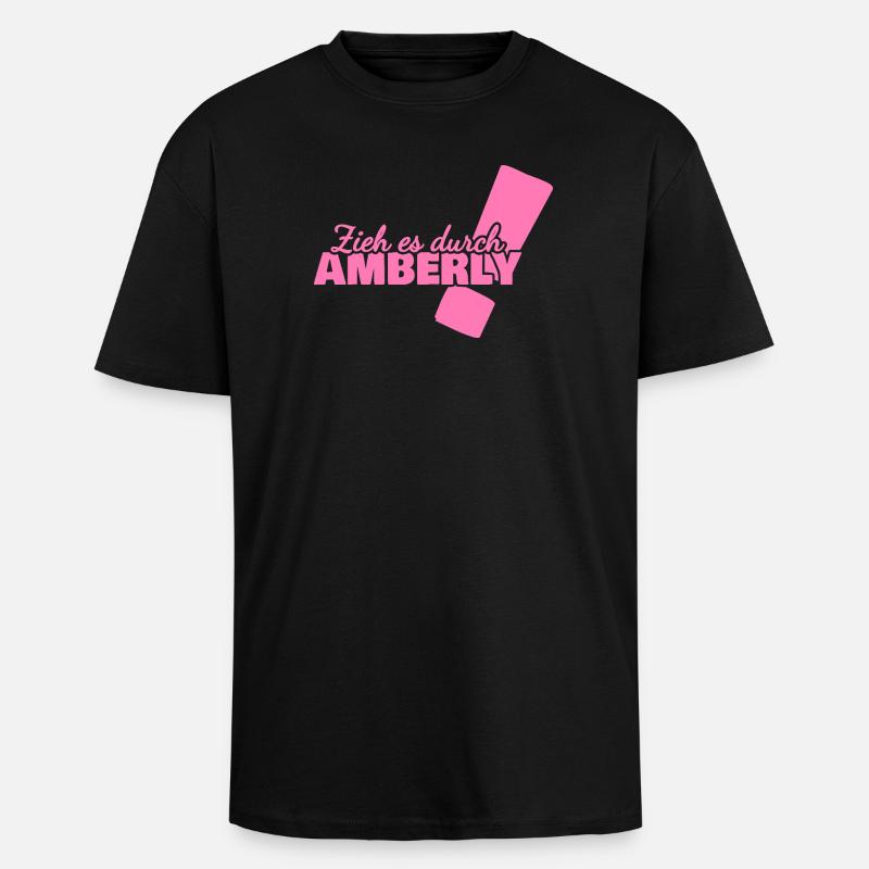 Amberly - Oversized Heavyweight Unisex T-Shirt - Schwarz