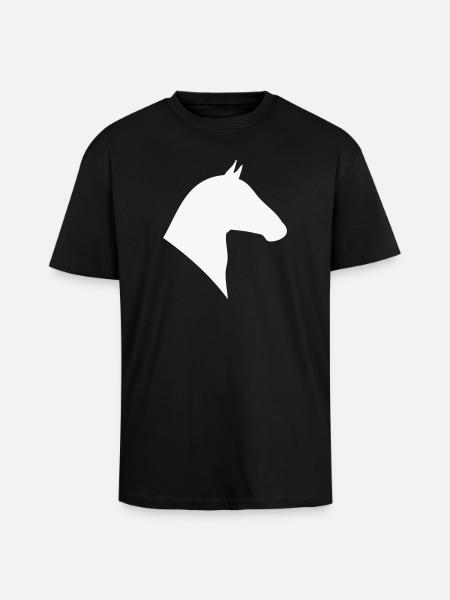 Horse Head Silhouette Minimal - Unisex Oversized Heavyweight T-shirt - black