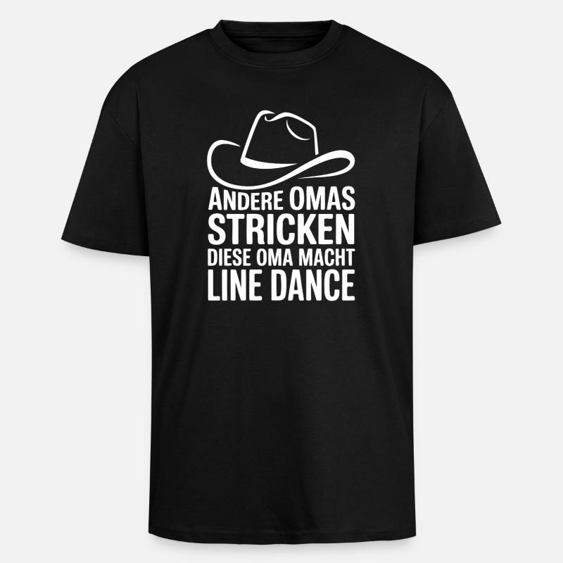 Line Dance Oma - Oversized Heavyweight Unisex T-Shirt - Schwarz