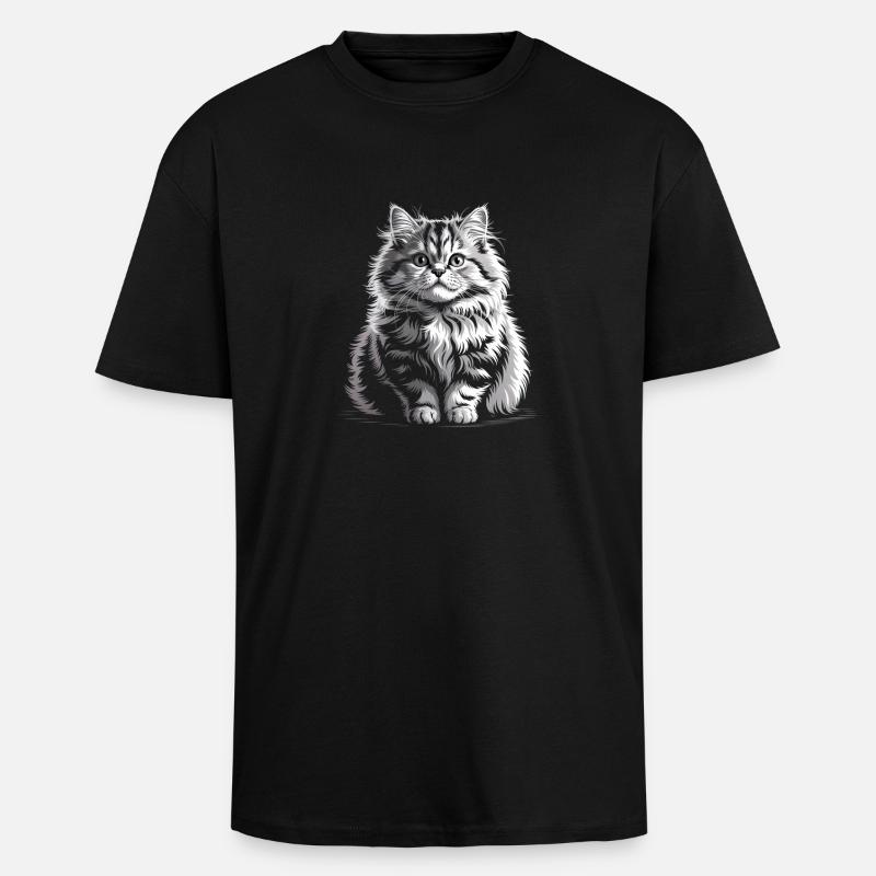 Cat - Unisex Oversized Heavyweight T-shirt - black