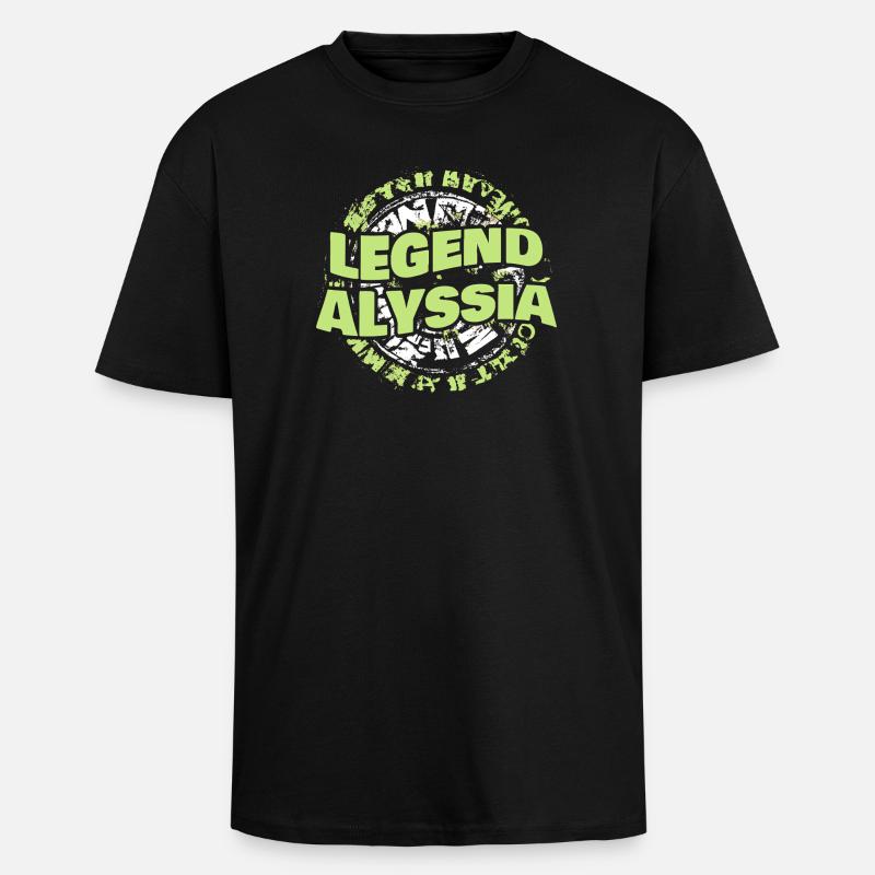 Alyssia - Unisex Oversized Heavyweight T-shirt - black