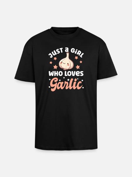 Garlic - Unisex Oversized Heavyweight T-shirt - black