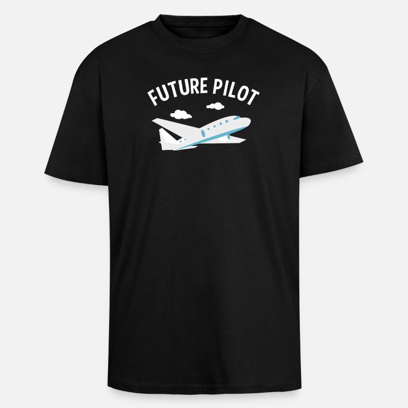 Futur Pilot Tee - T-shirt unisexe oversize épais - noir