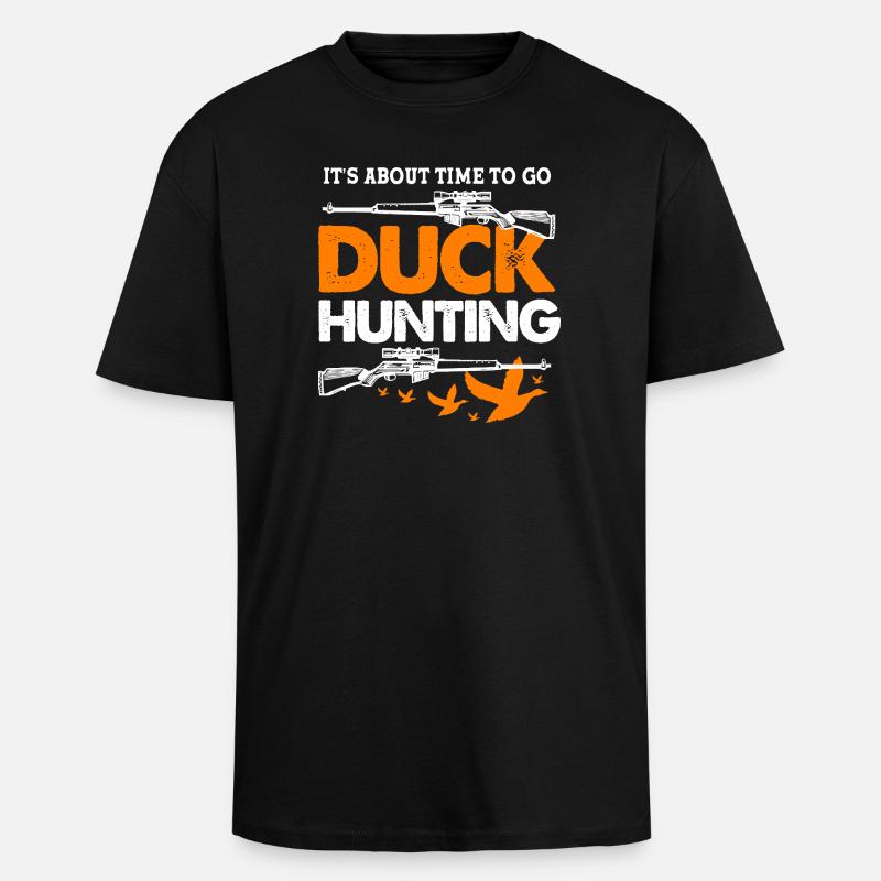 Duck Hunt Duck Hunting Hunter - Unisex Oversized Heavyweight T-shirt - black