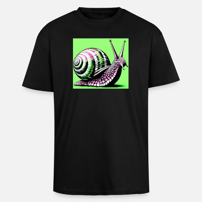 Snail - Unisex Oversized Heavyweight T-shirt - black