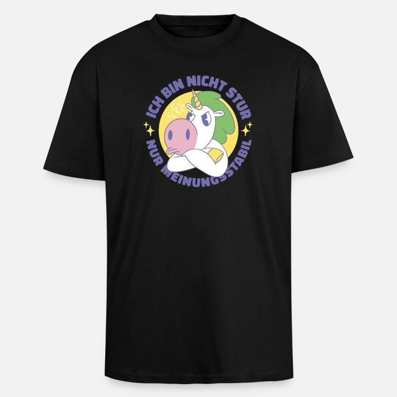 Einhorn Stur HP - Oversized Heavyweight Unisex T-Shirt - Schwarz
