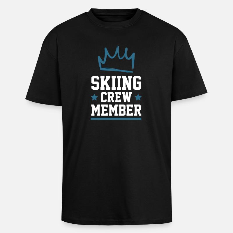 Skiing Crew - Unisex Oversized Heavyweight T-shirt - black
