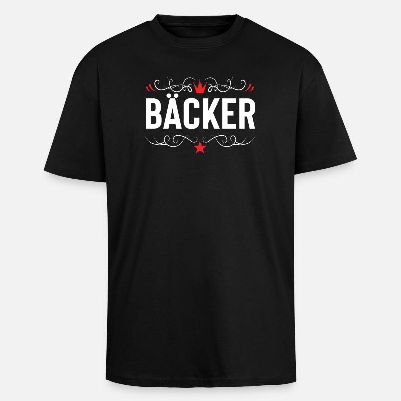 Bäcker Beruf - Oversized Heavyweight Unisex T-Shirt - Schwarz