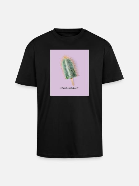 Eiskalt & Wehrhaft Kaktus Eis Design - Oversized Heavyweight Unisex T-Shirt - Schwarz
