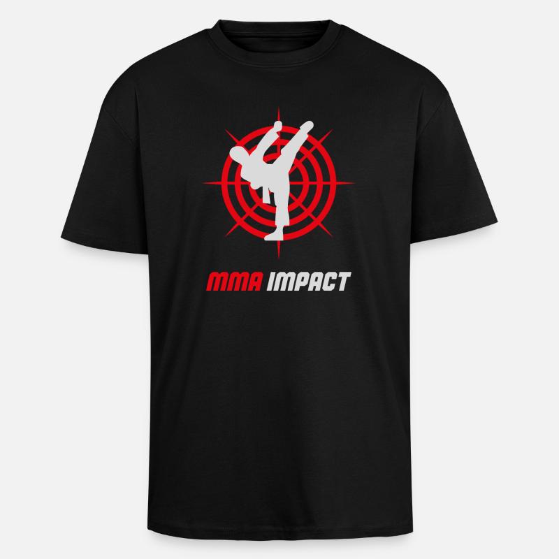 Emblème d’impact de combat MMA - T-shirt unisexe oversize épais - noir