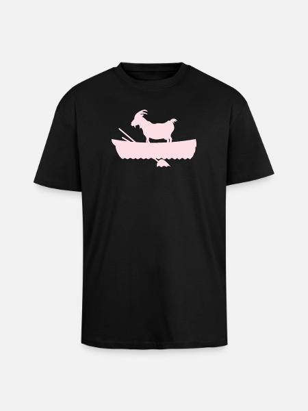 G.O.A.T. Ziege im Boot rosa - Oversized Heavyweight Unisex T-Shirt - Schwarz