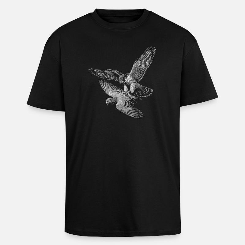 faucon pèlerin - T-shirt unisexe oversize épais - noir