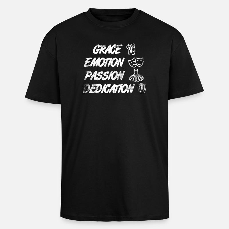 Anmut Emotion Leidenschaft Hingabe - Oversized Heavyweight Unisex T-Shirt - Schwarz