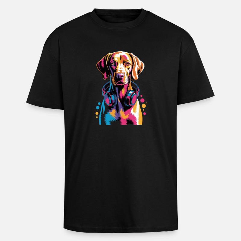 Viszla - Oversized Heavyweight Unisex T-Shirt - Schwarz