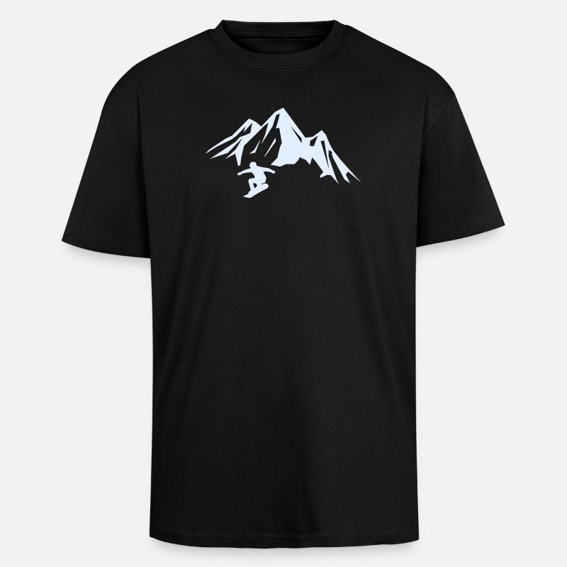 snowboard_berge - T-shirt unisexe oversize épais - noir