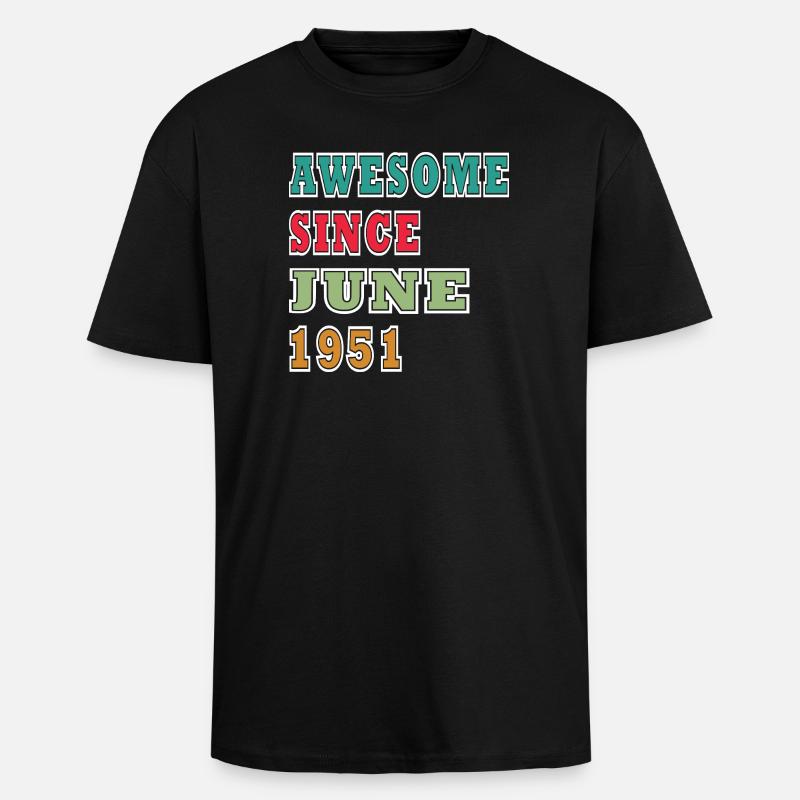 Retro 1951 Juni Layout - Oversized Heavyweight Unisex T-Shirt - Schwarz