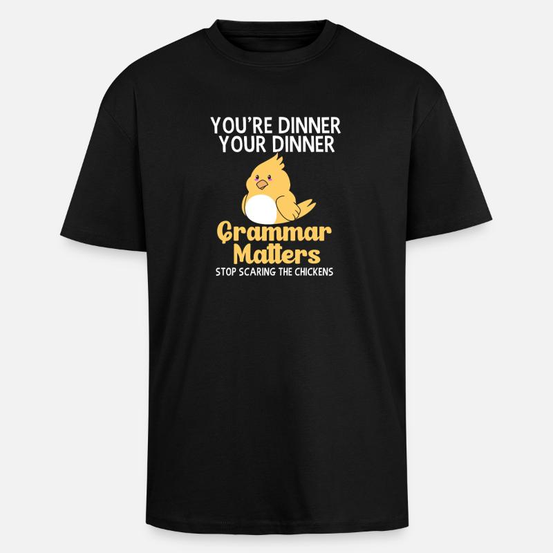 grammaire - T-shirt unisexe oversize épais - noir