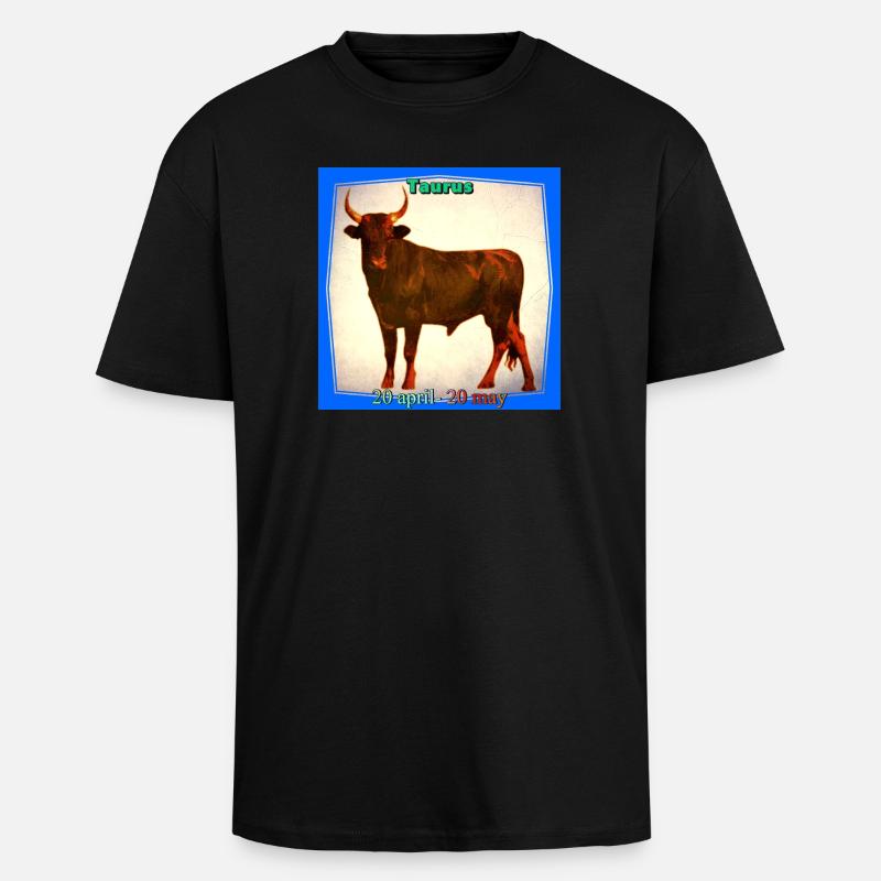 Stier - Oversized Heavyweight Unisex T-Shirt - Schwarz