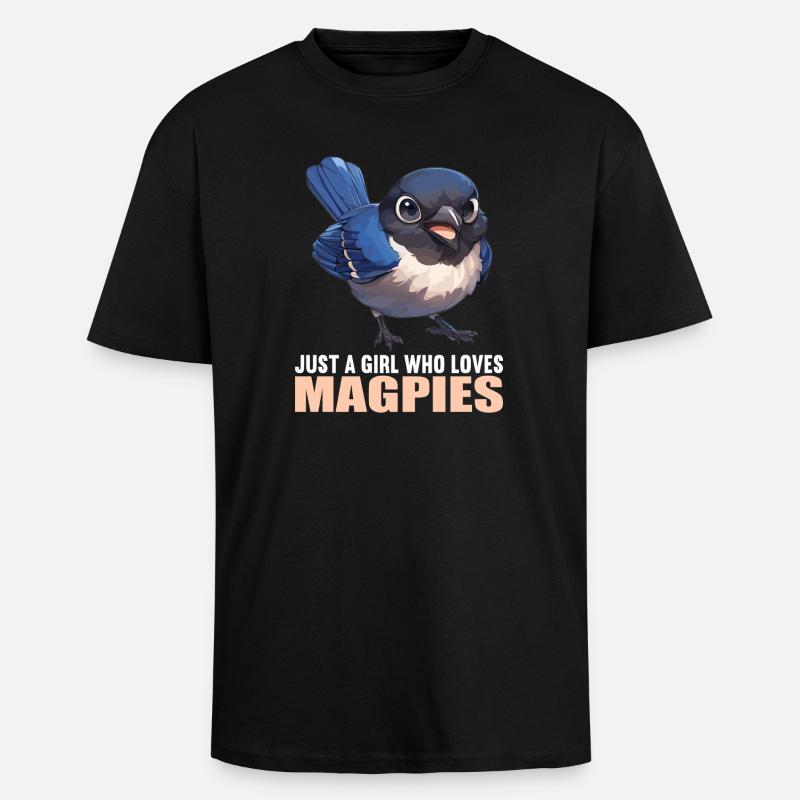Pies Magpie - T-shirt unisexe oversize épais - noir