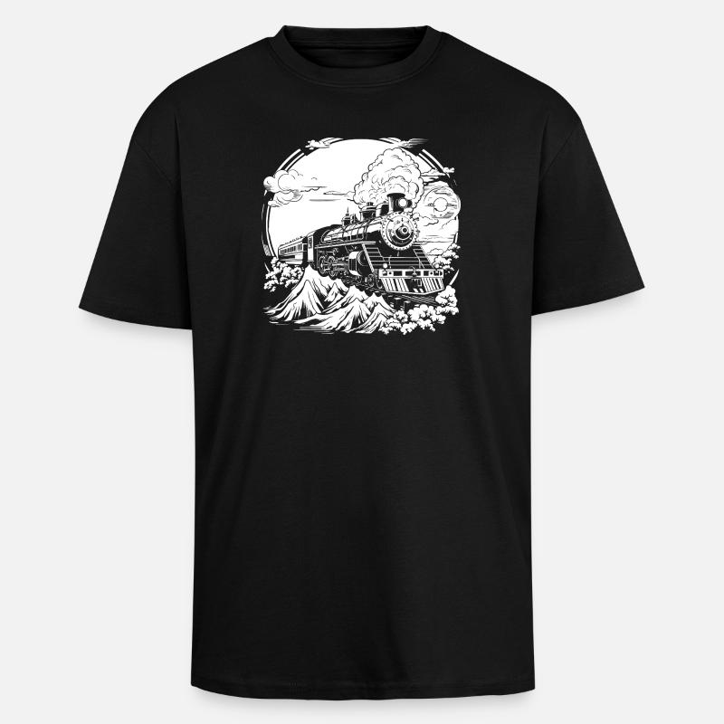 Eisenbahn - Oversized Heavyweight Unisex T-Shirt - Schwarz