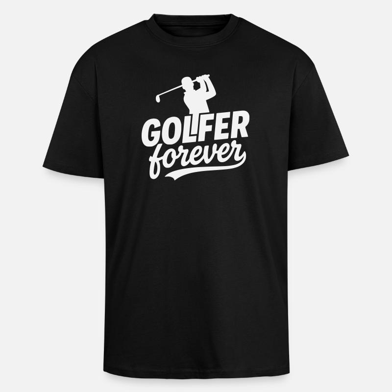 Motif du logo Golfer Forever - T-shirt unisexe oversize épais - noir