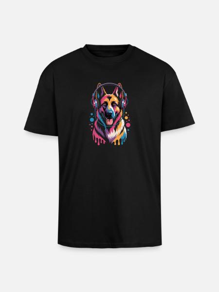 German Shepherd - Unisex Oversized Heavyweight T-shirt - black