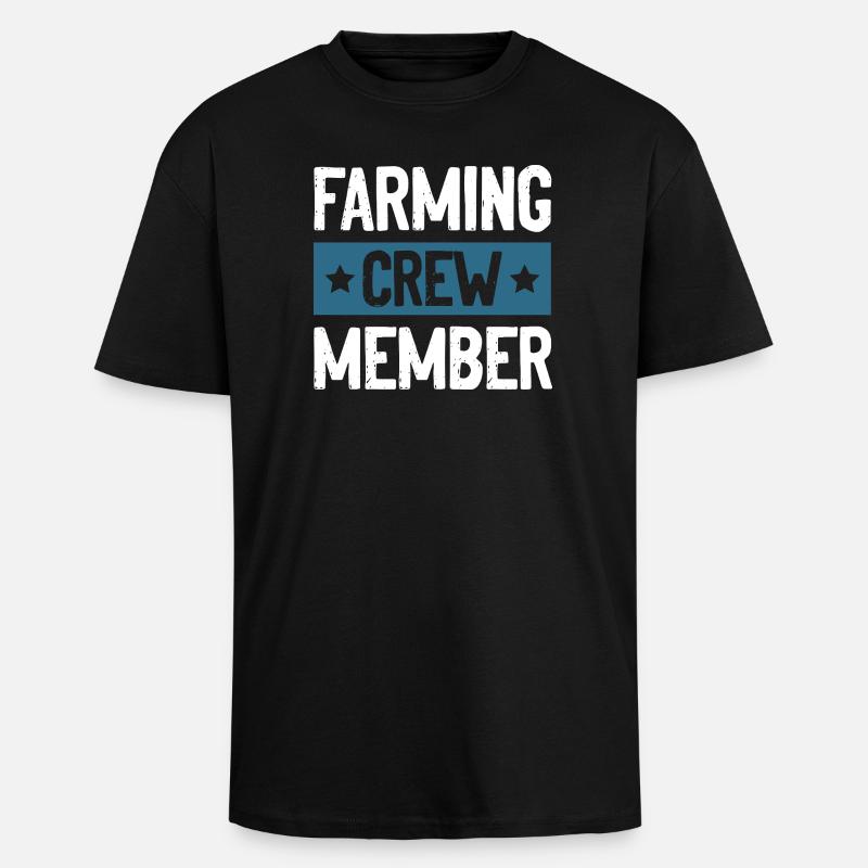 Farming Crew - Unisex Oversized Heavyweight T-shirt - black