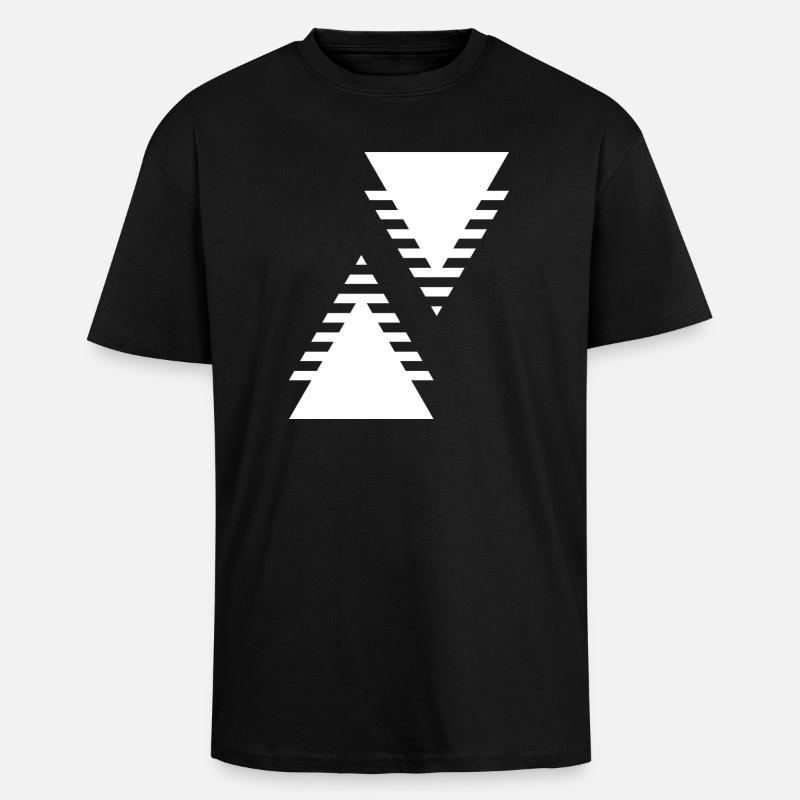 Conception des triangles géométriques - T-shirt unisexe oversize épais - noir