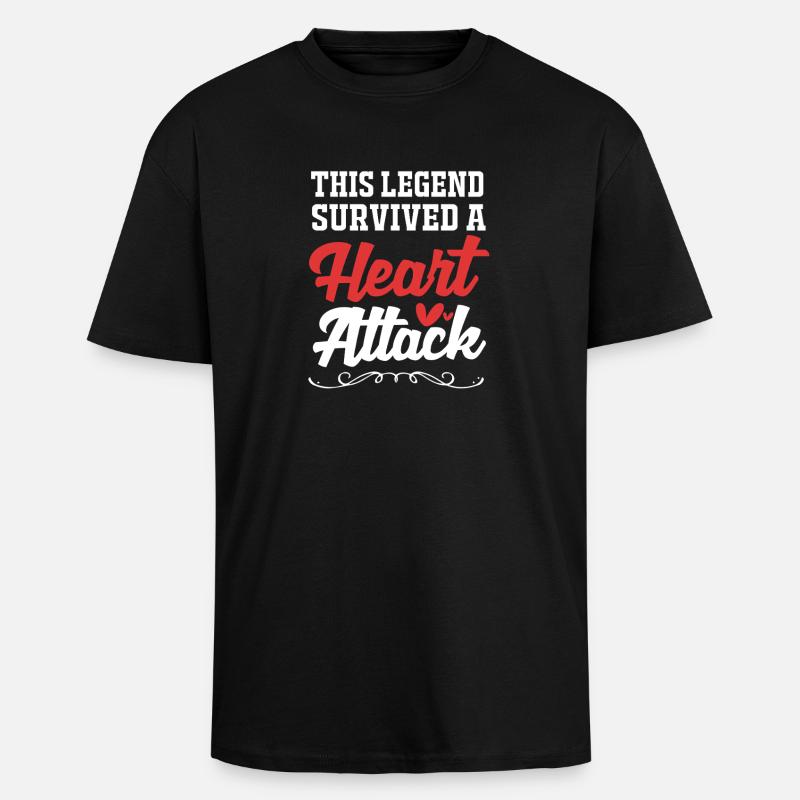 Heart Attack Legend - Unisex Oversized Heavyweight T-shirt - black