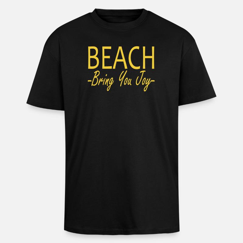Beach bring you joy - Unisex Oversized Heavyweight T-shirt - black