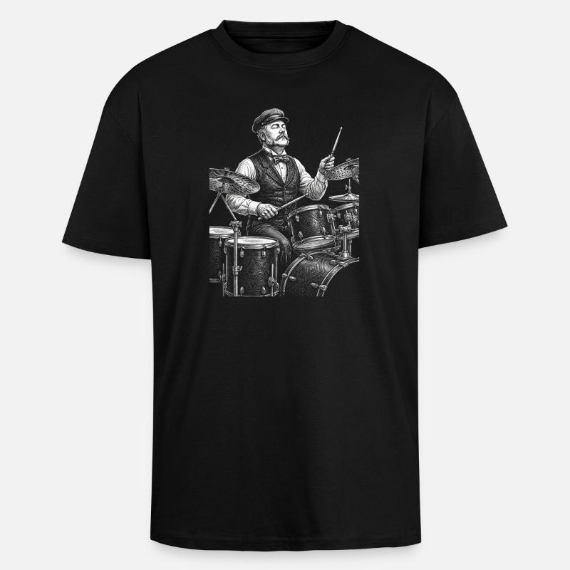 Chester A. Arthur plays drums - Unisex Oversized Heavyweight T-shirt - black