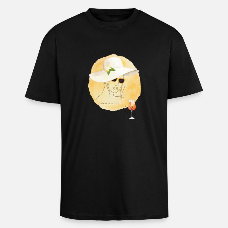 Design Été Amalfi Mood Lemon - T-shirt unisexe oversize épais - noir