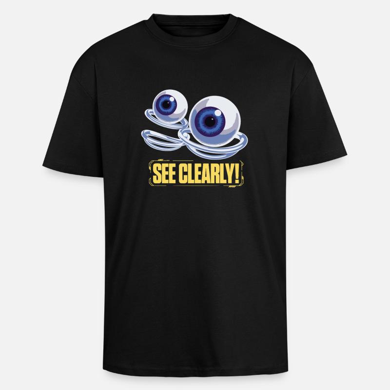 See Clearly Eye Graphic - Oversized Heavyweight Unisex T-Shirt - Schwarz