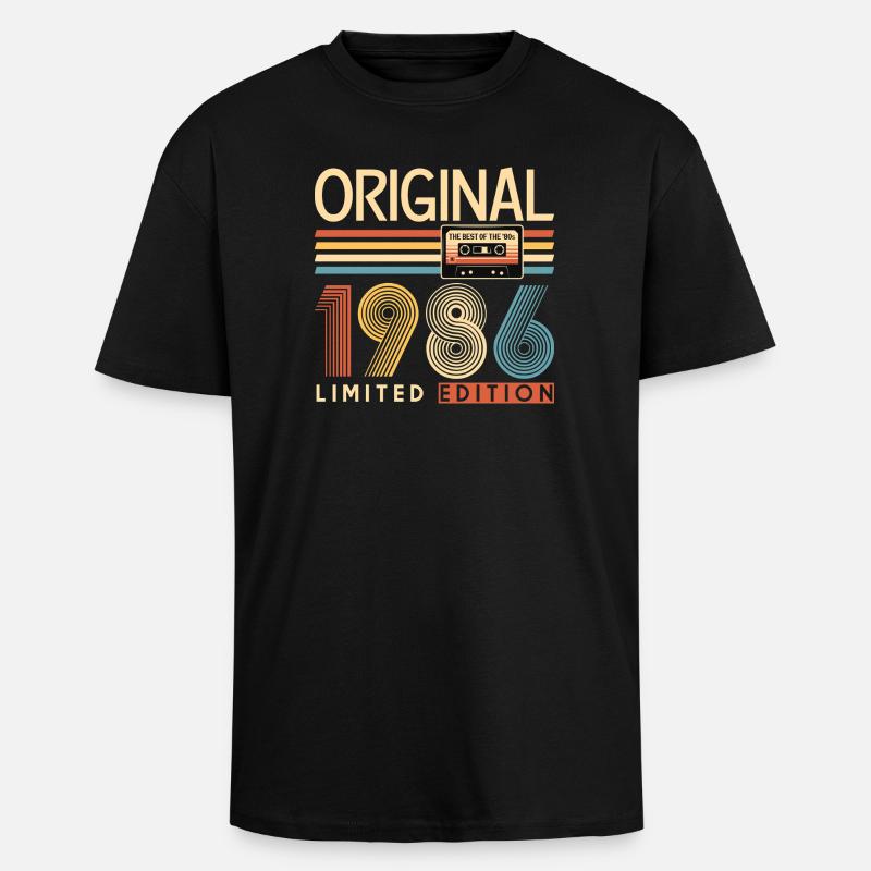 40 years, 40th anniversary - Unisex Oversized Heavyweight T-shirt - black