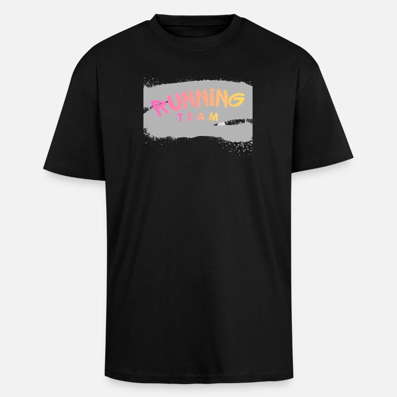 Équipe de course - T-shirt unisexe oversize épais - noir